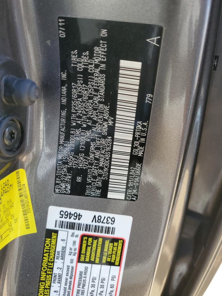 Photo 12 VIN: 5TDYK3DC4BS163284 - TOYOTA SIENNA 