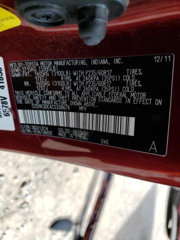 Photo 13 VIN: 5TDYK3DC4CS208676 - TOYOTA SIENNA XLE 