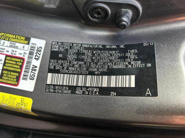 Photo 9 VIN: 5TDYK3DC4DS373029 - TOYOTA SIENNA XLE 