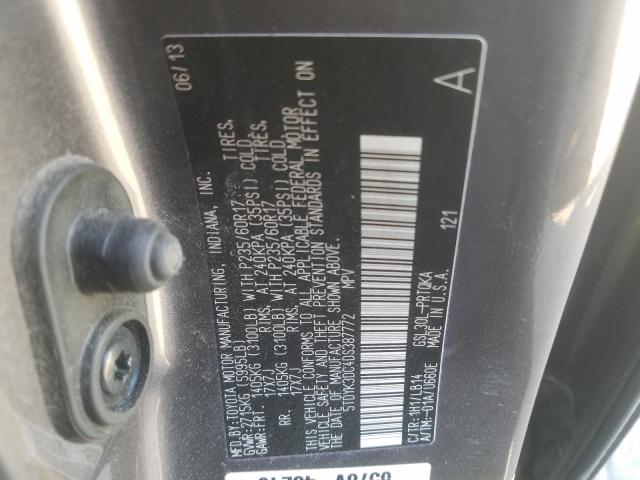 Photo 9 VIN: 5TDYK3DC4DS387772 - TOYOTA SIENNA XLE 