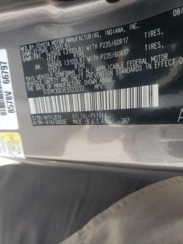 Photo 9 VIN: 5TDYK3DC4ES523223 - TOYOTA SIENNA XLE 