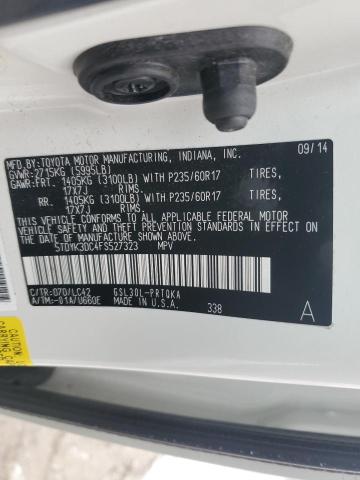 Photo 13 VIN: 5TDYK3DC4FS527323 - TOYOTA SIENNA XLE 