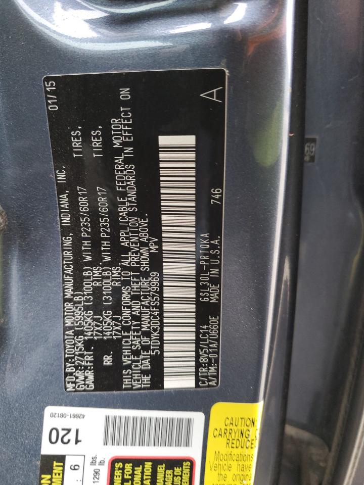 Photo 11 VIN: 5TDYK3DC4FS579969 - TOYOTA SIENNA 