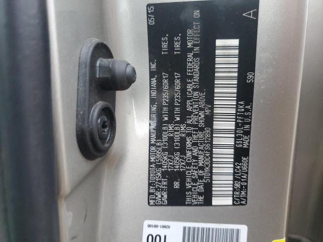 Photo 12 VIN: 5TDYK3DC4FS612890 - TOYOTA SIENNA XLE 