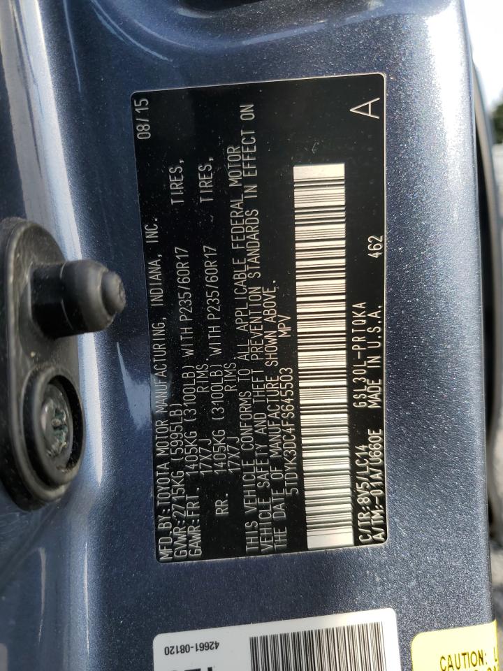 Photo 11 VIN: 5TDYK3DC4FS645503 - TOYOTA SIENNA 