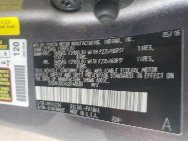 Photo 12 VIN: 5TDYK3DC4GS746509 - TOYOTA SIENNA XLE 