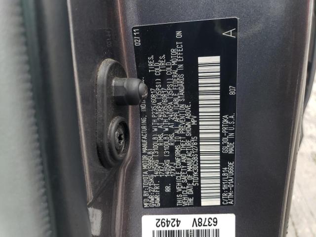 Photo 12 VIN: 5TDYK3DC5BS127815 - TOYOTA SIENNA XLE 