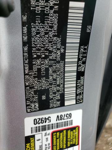 Photo 13 VIN: 5TDYK3DC5DS366882 - TOYOTA SIENNA XLE 