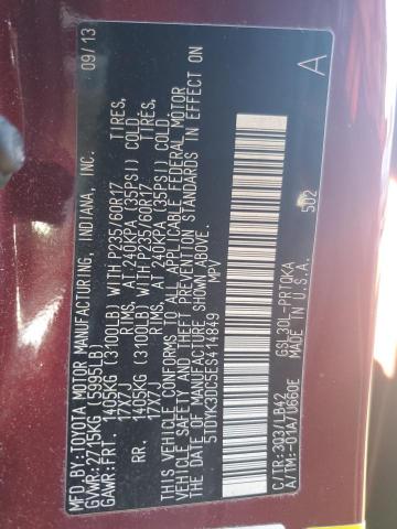 Photo 13 VIN: 5TDYK3DC5ES414849 - TOYOTA SIENNA XLE 