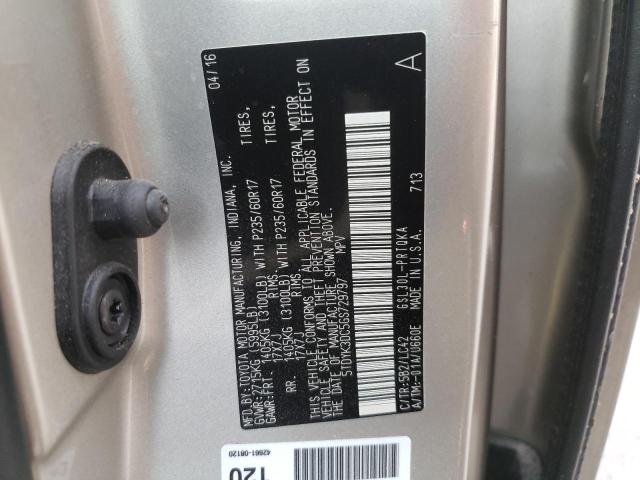 Photo 9 VIN: 5TDYK3DC5GS729797 - TOYOTA SIENNA XLE 