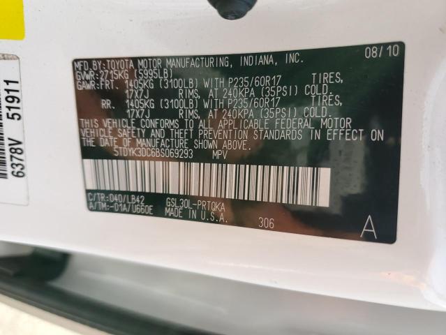 Photo 12 VIN: 5TDYK3DC6BS069293 - TOYOTA SIENNA XLE 