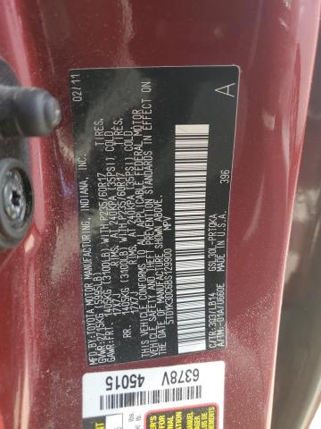 Photo 12 VIN: 5TDYK3DC6BS129900 - TOYOTA SIENNA XLE 