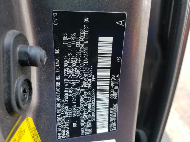 Photo 9 VIN: 5TDYK3DC6DS333938 - TOYOTA SIENNA XLE 