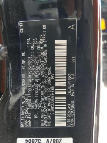 Photo 13 VIN: 5TDYK3DC6DS348407 - TOYOTA SIENNA XLE 