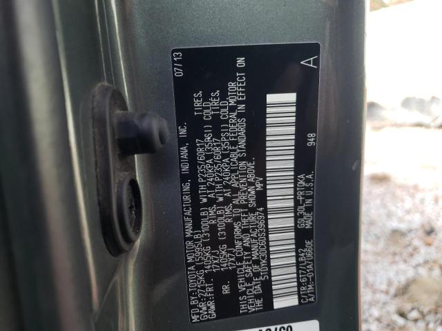 Photo 9 VIN: 5TDYK3DC6DS396974 - TOYOTA SIENNA XLE 