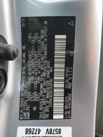 Photo 11 VIN: 5TDYK3DC6ES428162 - TOYOTA SIENNA XLE 