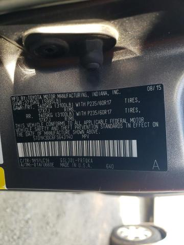 Photo 9 VIN: 5TDYK3DC6FS643140 - TOYOTA SIENNA XLE 