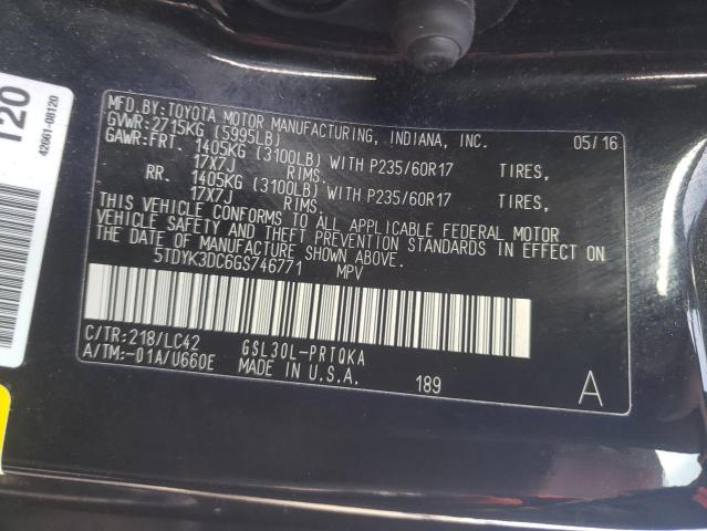 Photo 9 VIN: 5TDYK3DC6GS746771 - TOYOTA SIENNA XLE 