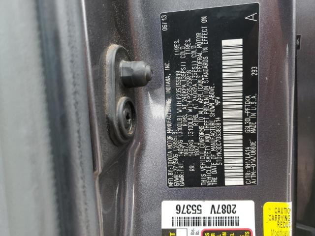 Photo 13 VIN: 5TDYK3DC7DS383814 - TOYOTA SIENNA XLE 