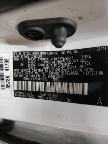 Photo 9 VIN: 5TDYK3DC7ES457265 - TOYOTA SIENNA XLE 