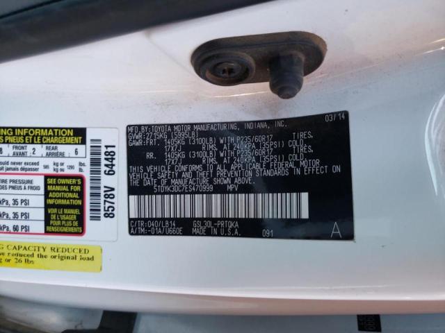 Photo 9 VIN: 5TDYK3DC7ES470999 - TOYOTA SIENNA XLE 