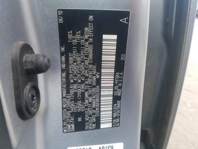 Photo 9 VIN: 5TDYK3DC8BS053094 - TOYOTA SIENNA XLE 