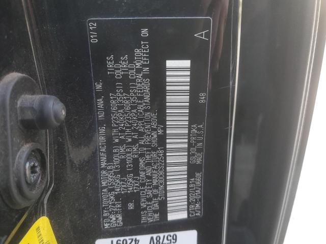 Photo 12 VIN: 5TDYK3DC8CS225481 - TOYOTA SIENNA XLE 