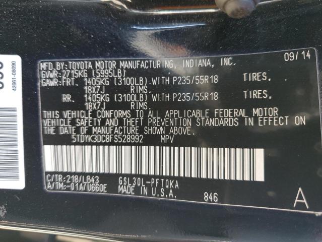 Photo 12 VIN: 5TDYK3DC8FS528992 - TOYOTA SIENNA XLE 