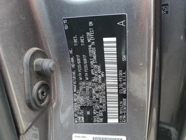 Photo 12 VIN: 5TDYK3DC8FS675250 - TOYOTA SIENNA XLE 