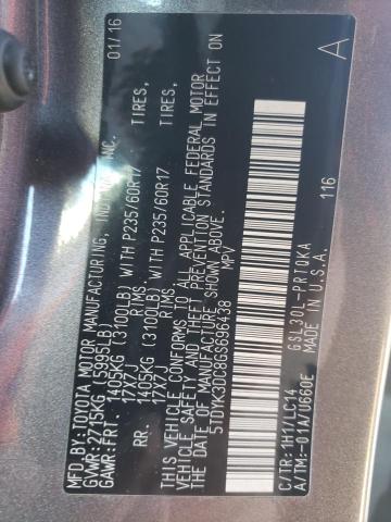 Photo 12 VIN: 5TDYK3DC8GS696438 - TOYOTA SIENNA XLE 