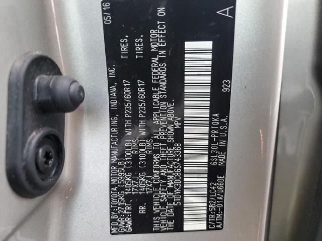 Photo 9 VIN: 5TDYK3DC8GS743368 - TOYOTA SIENNA XLE 