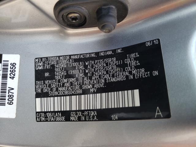 Photo 9 VIN: 5TDYK3DC9BS045988 - TOYOTA SIENNA XLE 