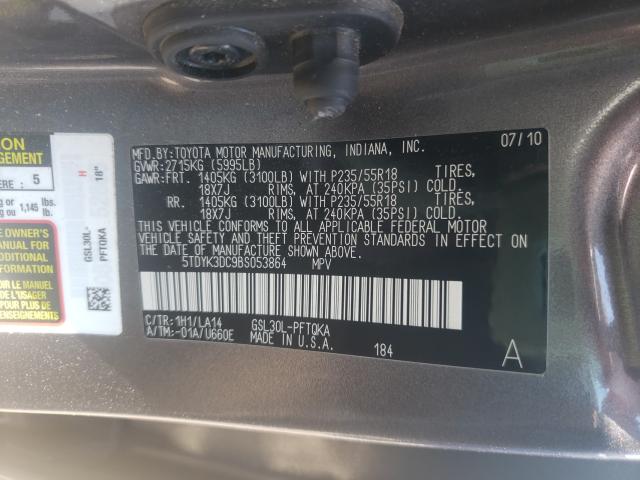 Photo 9 VIN: 5TDYK3DC9BS053864 - TOYOTA SIENNA XLE 