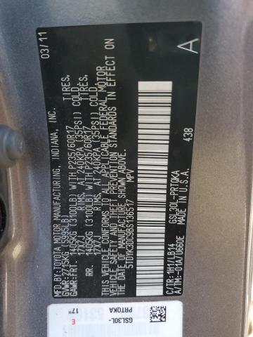 Photo 13 VIN: 5TDYK3DC9BS136517 - TOYOTA SIENNA XLE 