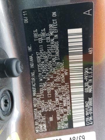 Photo 12 VIN: 5TDYK3DC9BS157531 - TOYOTA SIENNA XLE 