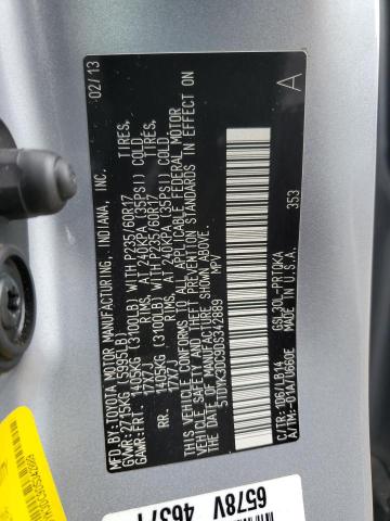 Photo 11 VIN: 5TDYK3DC9DS342889 - TOYOTA SIENNA XLE 