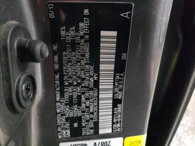 Photo 12 VIN: 5TDYK3DC9DS378047 - TOYOTA SIENNA XLE 