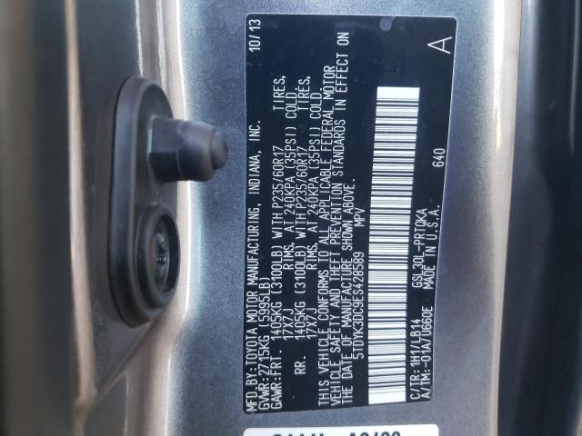 Photo 9 VIN: 5TDYK3DC9ES428589 - TOYOTA SIENNA XLE 