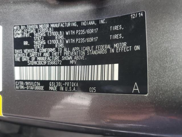 Photo 12 VIN: 5TDYK3DC9FS568272 - TOYOTA SIENNA XLE 