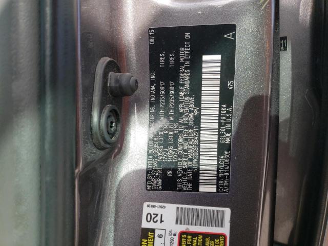 Photo 12 VIN: 5TDYK3DC9FS642211 - TOYOTA SIENNA XLE 