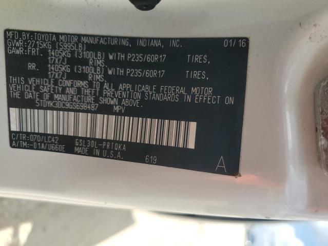 Photo 13 VIN: 5TDYK3DC9GS698487 - TOYOTA SIENNA XLE 