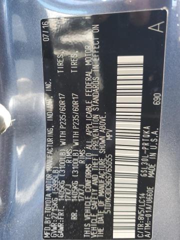 Photo 12 VIN: 5TDYK3DC9GS765055 - TOYOTA SIENNA XLE 