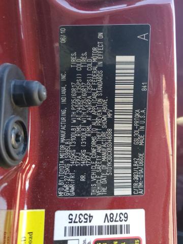 Photo 12 VIN: 5TDYK3DCXBS048088 - TOYOTA SIENNA XLE 