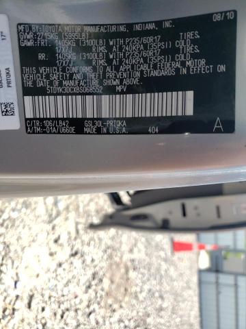 Photo 13 VIN: 5TDYK3DCXBS068552 - TOYOTA SIENNA XLE 