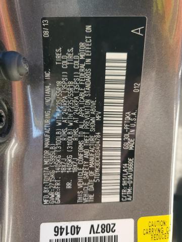 Photo 12 VIN: 5TDYK3DCXDS404784 - TOYOTA SIENNA XLE 