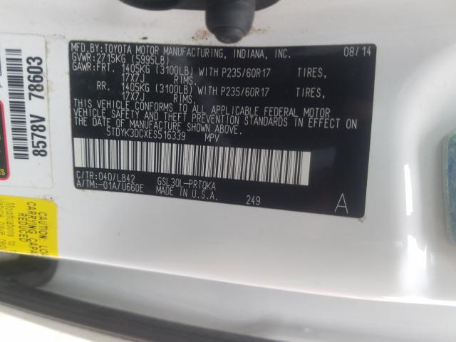 Photo 9 VIN: 5TDYK3DCXES516339 - TOYOTA SIENNA XLE 