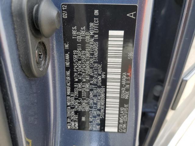 Photo 12 VIN: 5TDYK3EH0CS067681 - TOYOTA HIGHLANDER 