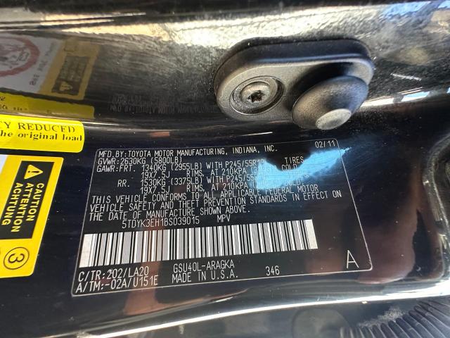 Photo 9 VIN: 5TDYK3EH1BS039015 - TOYOTA HIGHLANDER 