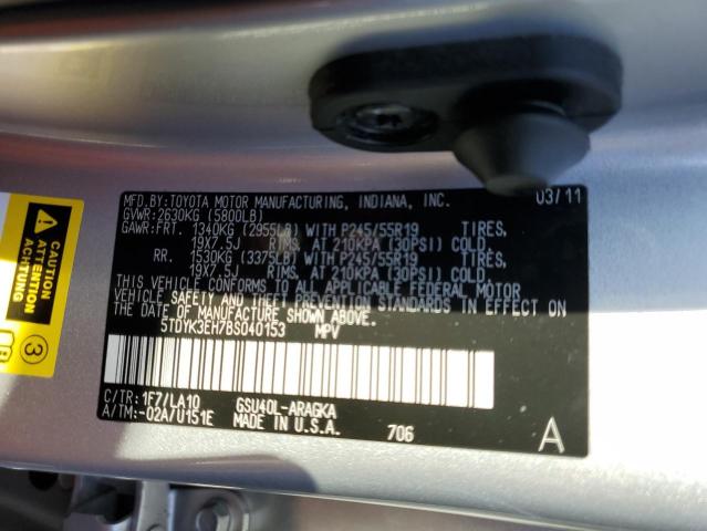 Photo 9 VIN: 5TDYK3EH7BS040153 - TOYOTA HIGHLANDER 