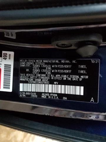 Photo 12 VIN: 5TDYRKEC0NS078693 - TOYOTA SIENNA XLE 